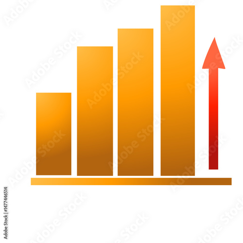 Ascending graph depiction with upward arrow symbolizing progress and expansion