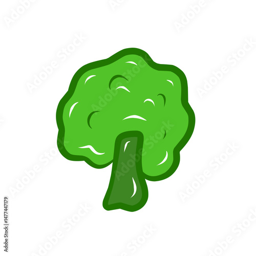Stylized broccoli illustration against a stark black backdrop, suitable for graphics