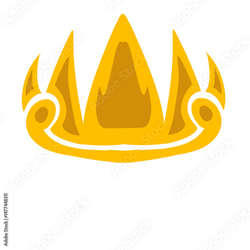 Stylized golden royal crown illustration against a solid black background