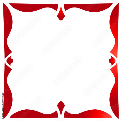 Crimson Frame with Decorative Elements on Black Background Artistic Render