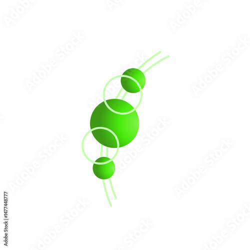 Abstract green circular arrangement on black, a study in minimalist design