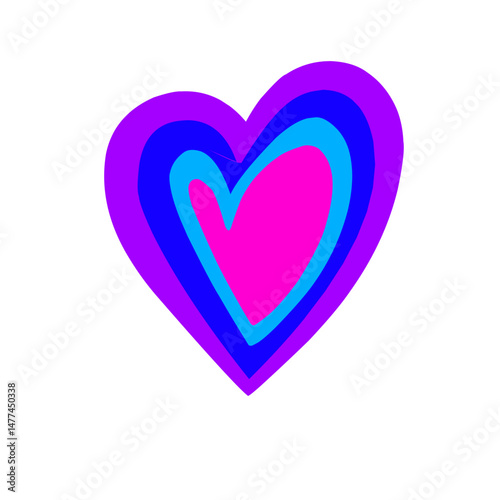Vibrant Heart Layers: A Bold Expression of Love and Affection Artwork