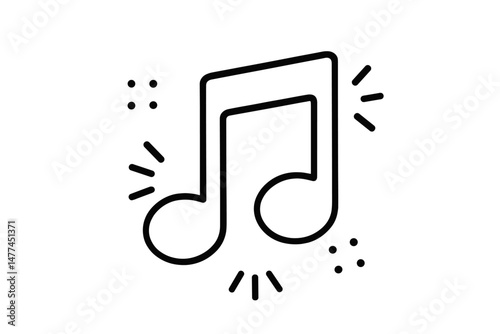 Music note vector icon design suitable for digital applications and creative projects