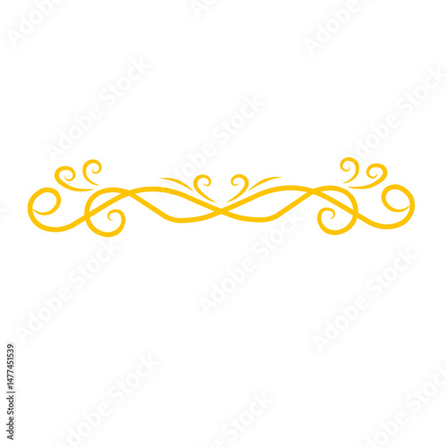 Ornamental golden separator on black backdrop, a delicate vintage flourish