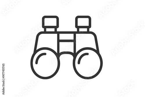 Vector icon of binoculars representing exploration, observation, and outdoor activities suitable for various projects