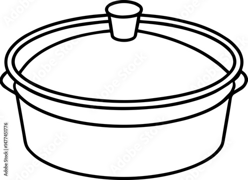 cake pan outline vector illustration, line art