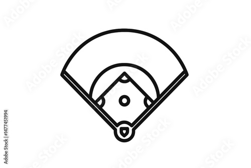 Vector icon of a baseball diamond layout for use in sports designs and illustrations