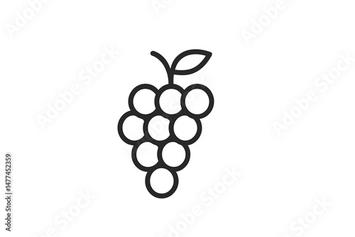 Vector icon of a bunch of grapes illustrating fresh fruit in a simple and modern design for various applications