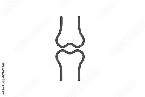 Vector icon representing a knee joint for medical and anatomical illustrations in health-related materials