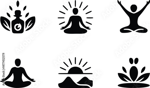 Mindfulness Nature Meditation Nature Sleep Icons Mindful Living Lifestyle Yoga Fitness SelfCar