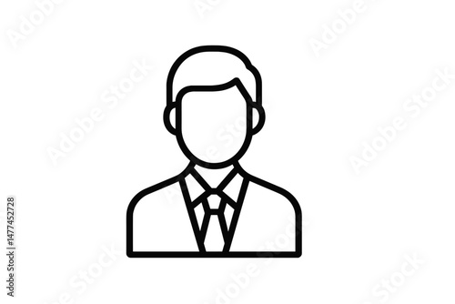 Vector icon depicting a professional man in formal attire with a tie, suitable for business-related themes and presentations