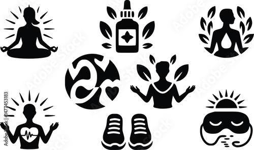 Mindfulness Nature Meditation Nature Sleep Icons Mindful Living Lifestyle Yoga Fitness SelfCar