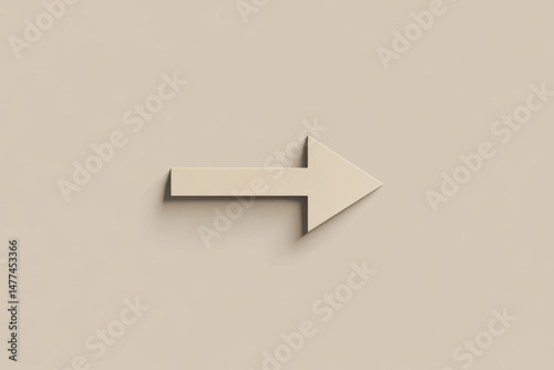 Beige arrow pointing right on beige background