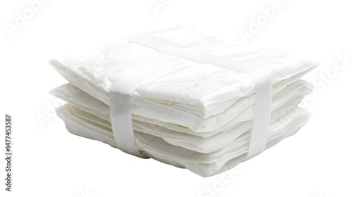 Professional White Diaper Package on White Background for Stock Photos