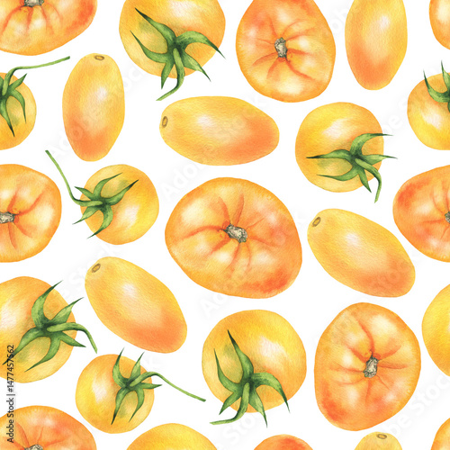 Pattern of yellow tomatoes