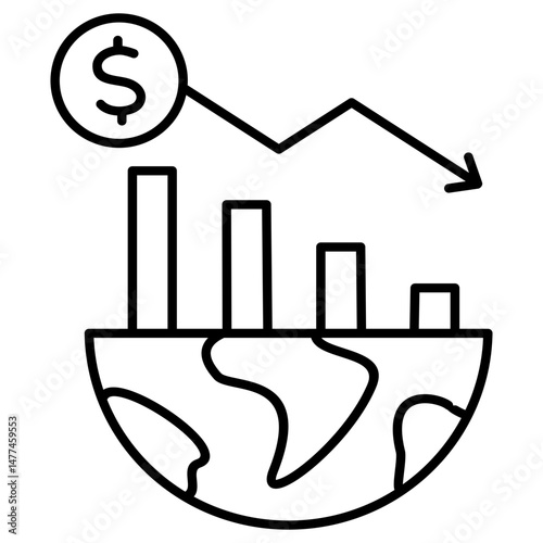 downturn icon vector illustration concept