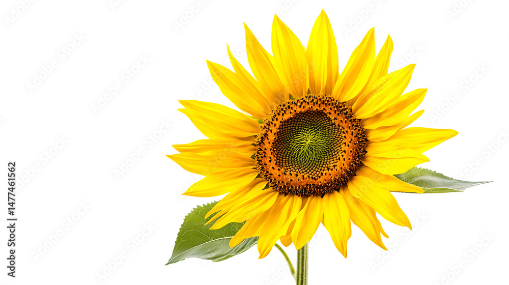 Fototapeta premium Vibrant Sunflower Isolated on White Background for Creative Designs