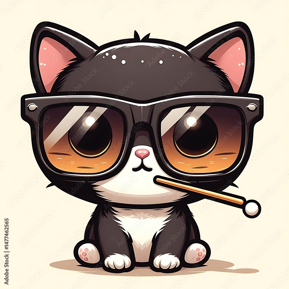 Fototapeta premium Cat with tooth pick