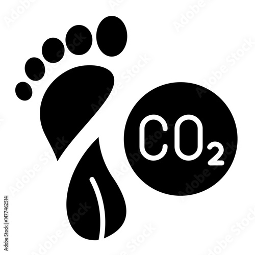 Carbon Footprint  Icon Element For Design	