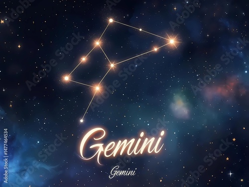 Celestial Gemini: A Constellation's Night Sky Portrait