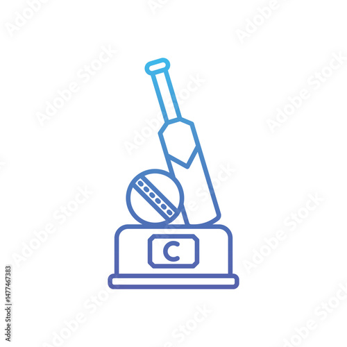 Cricket Trophy Vector icon
