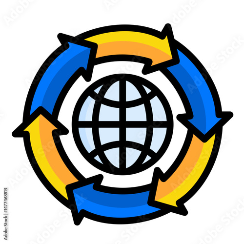 Circular Economy  Icon Element For Design	