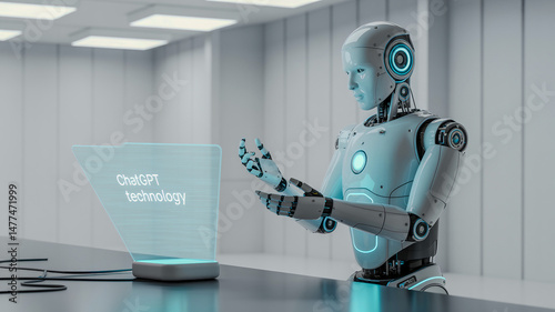 Three-toed sloth robot artificial intelligence operation chatbot testing for learning concept chat gpt technology.png.jpg