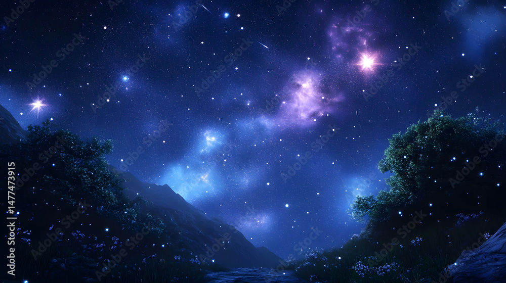 Fototapeta premium Perfect starry night sky background