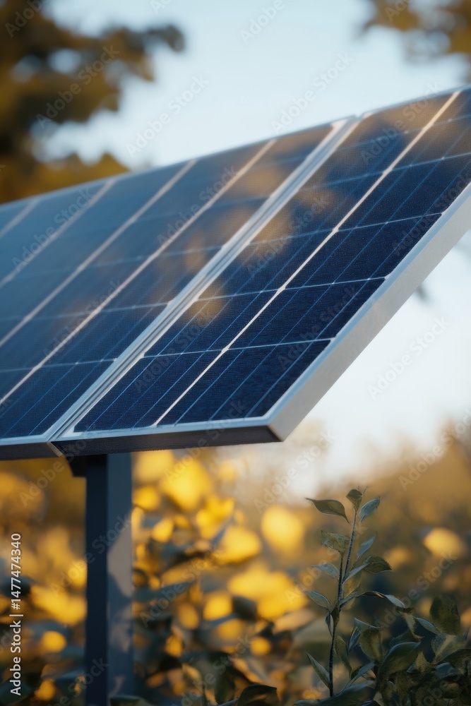 Close-up of solar panel in natural light.
