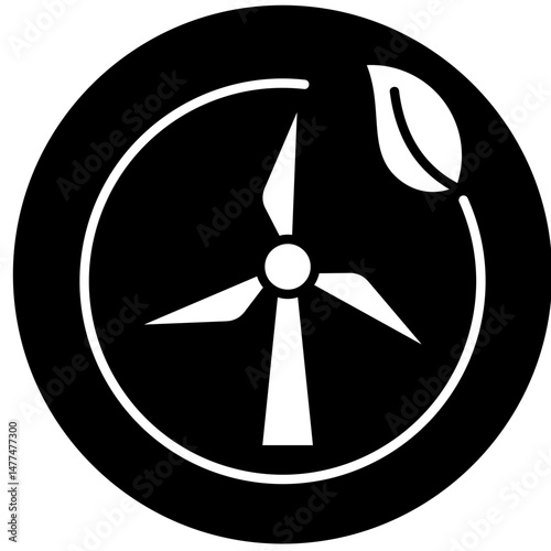 Wind Turbine  Icon Element For Design	