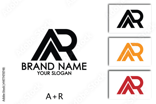 Creative Initial Alphabet AR, RA Logo Design - modern Vector Template