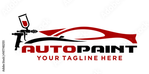 Auto painting logo vector illustration. Simple letter design icon of car service