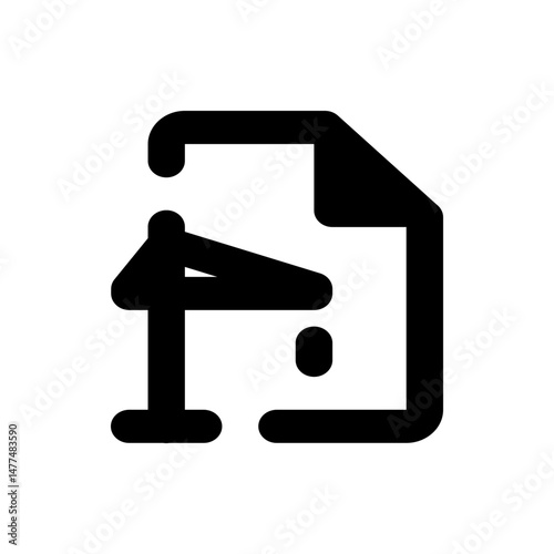Illustration of a black compression tool compressing a document on a white background in simple style