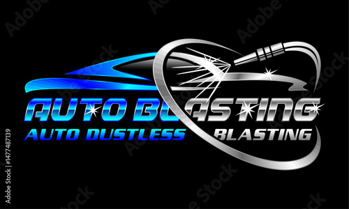Auto blasting car logo vector illustration letter template