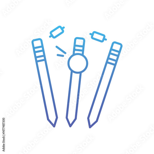 Wickets Out Vector icon