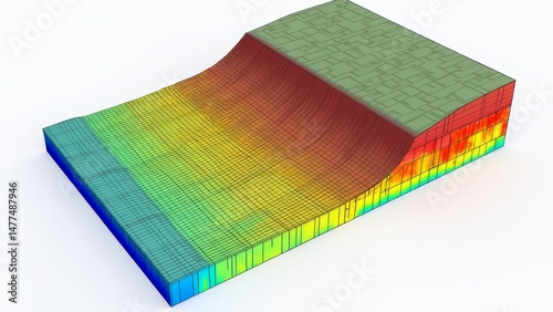 Schematic diagram of green and red geological stratification