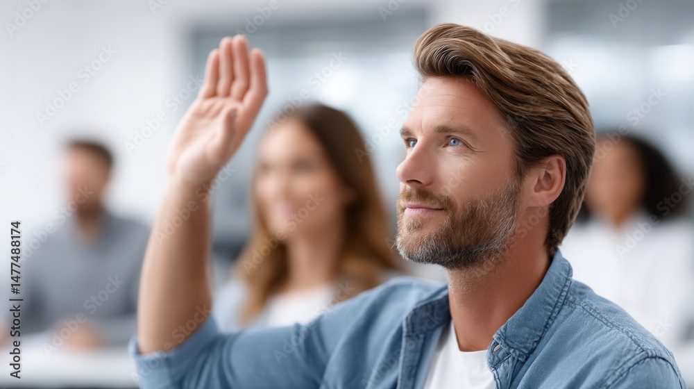 Fototapeta premium Engaging Audience The Power of Active Participation in Meetings