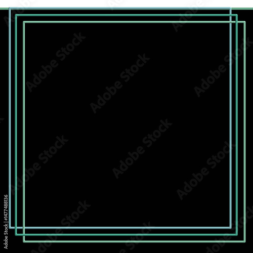 green frame on black, Frame 3D