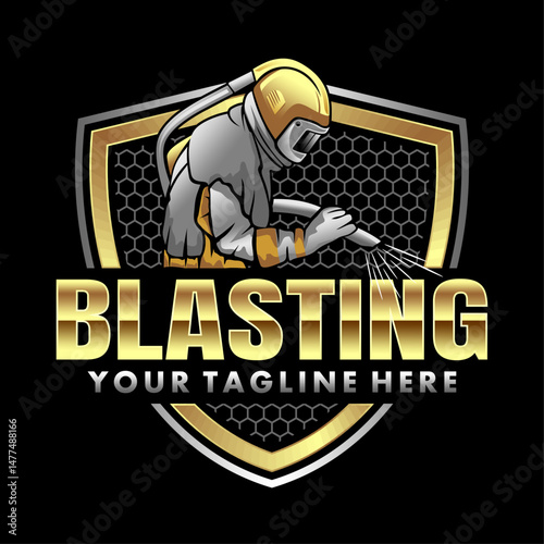 Auto blasting car logo vector illustration letter template