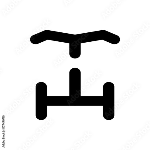 Illustration of a black hoverboard with handlebars on a white background in a simple minimalist style