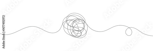 Hand-Drawn Scribbles of Tangled Intertwined Lines in Different Shapes and Size. Editable Line. Adjustable Stroke Width .Vector Illustration .EPS 10 .