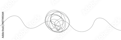 Hand-Drawn Scribbles of Tangled Intertwined Lines in Different Shapes and Size. Editable Line. Adjustable Stroke Width .Vector Illustration .EPS 10 .