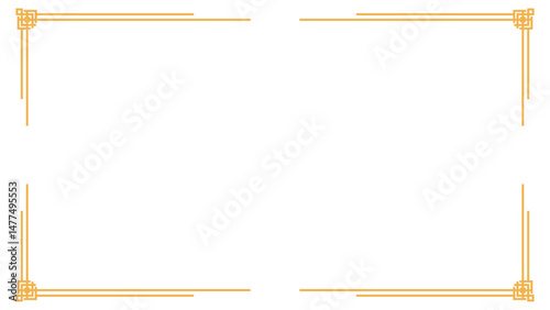 Gold border line vector on white background. Minimalist gold frame for elegant certificates, invitations, greeting cards, business cards, premium menu designs, templates, or decorative frames.