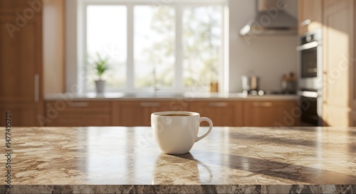 Wallpaper Mural Coffee mug on kitchen counter with blurred background and natural light Torontodigital.ca
