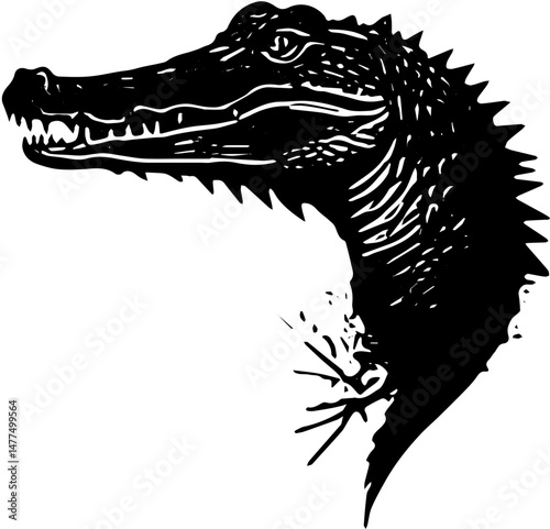 crocodile head silhouette