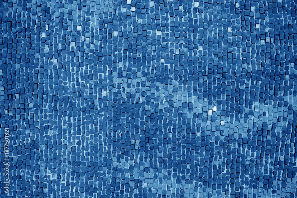 Blue color mosaic wall pattern. Blue color mosaic wall pattern.