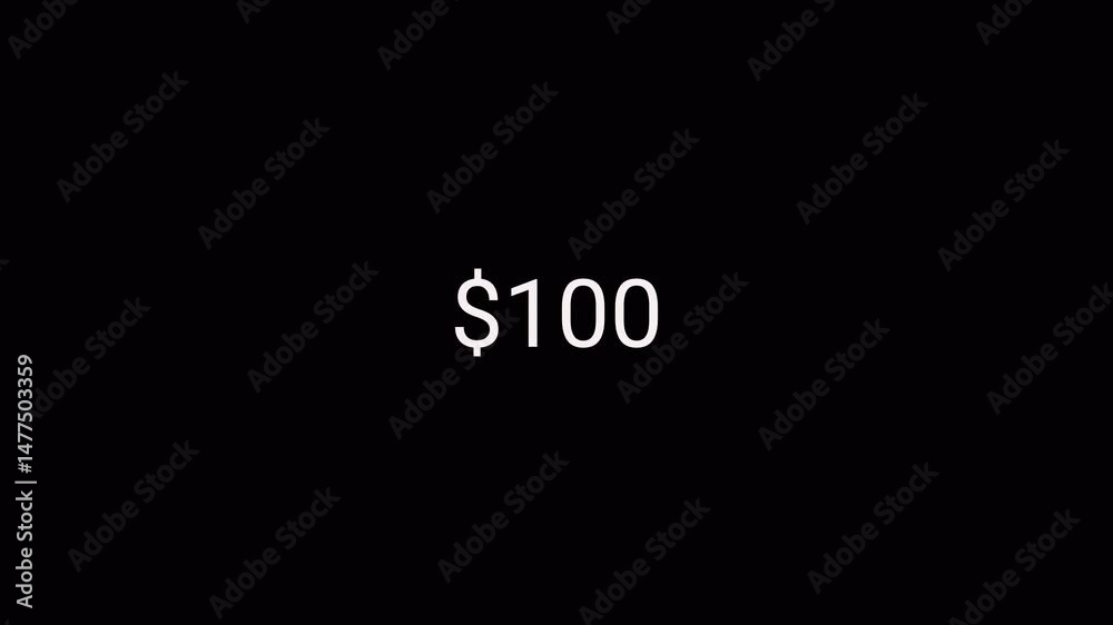 Number counter animation from $0 to $100   numbers on a transparent background, Animated counting Numbers from zero to hundred  with alpha channel, Counting number animation 
 Number counter animation from $0 to $100   numbers on a transparent background, Animated counting Numbers from zero to hundred  with alpha channel, Counting number animation