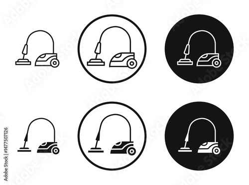 Vacuum cleaner icons in line art painting concept