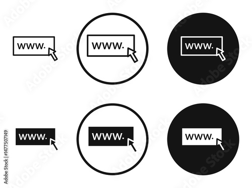 Url icons in line art painting concept