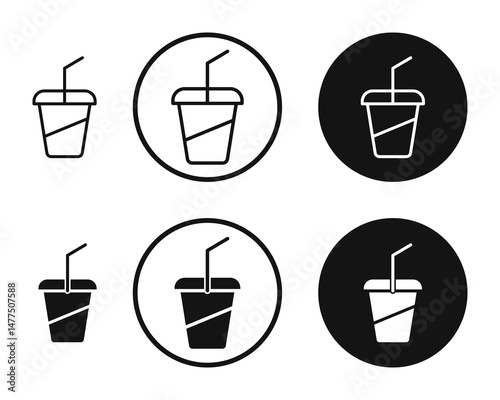 Swoosh Cup icons in line art painting concept